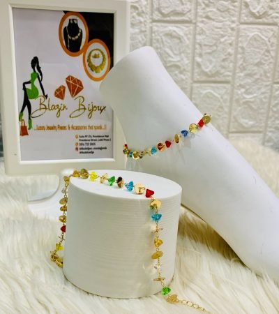 multicolor single layer leg chain